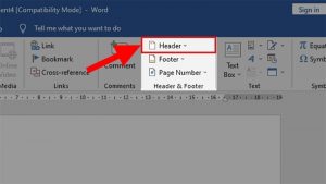 close header and footer in word
