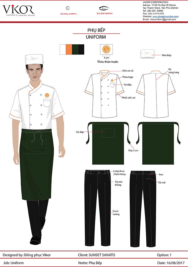 Đồng phục đầu bếp nhà hàng 